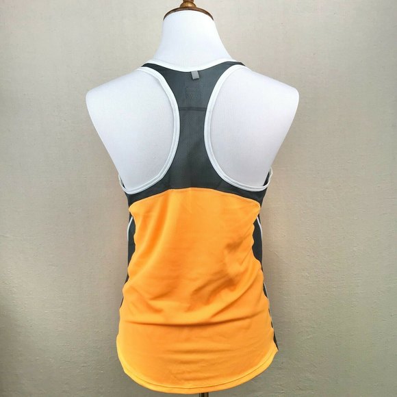 Nike Women's Medium Dri-Fit Racerback Tank w/Mesh Back Neon Orange And Dark Gray - Picture 4 of 12
